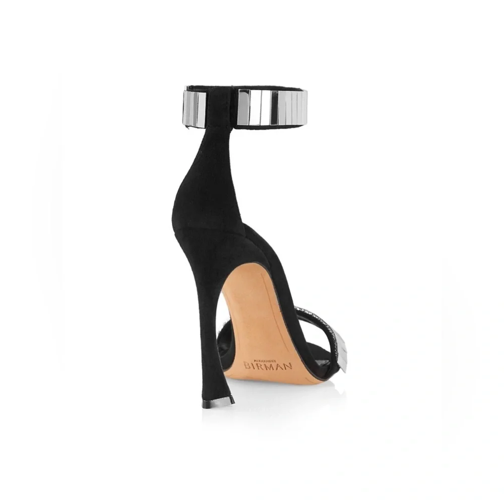Alexandre Birman Anjelica Embellished Suede Sandals Size 37 1/2